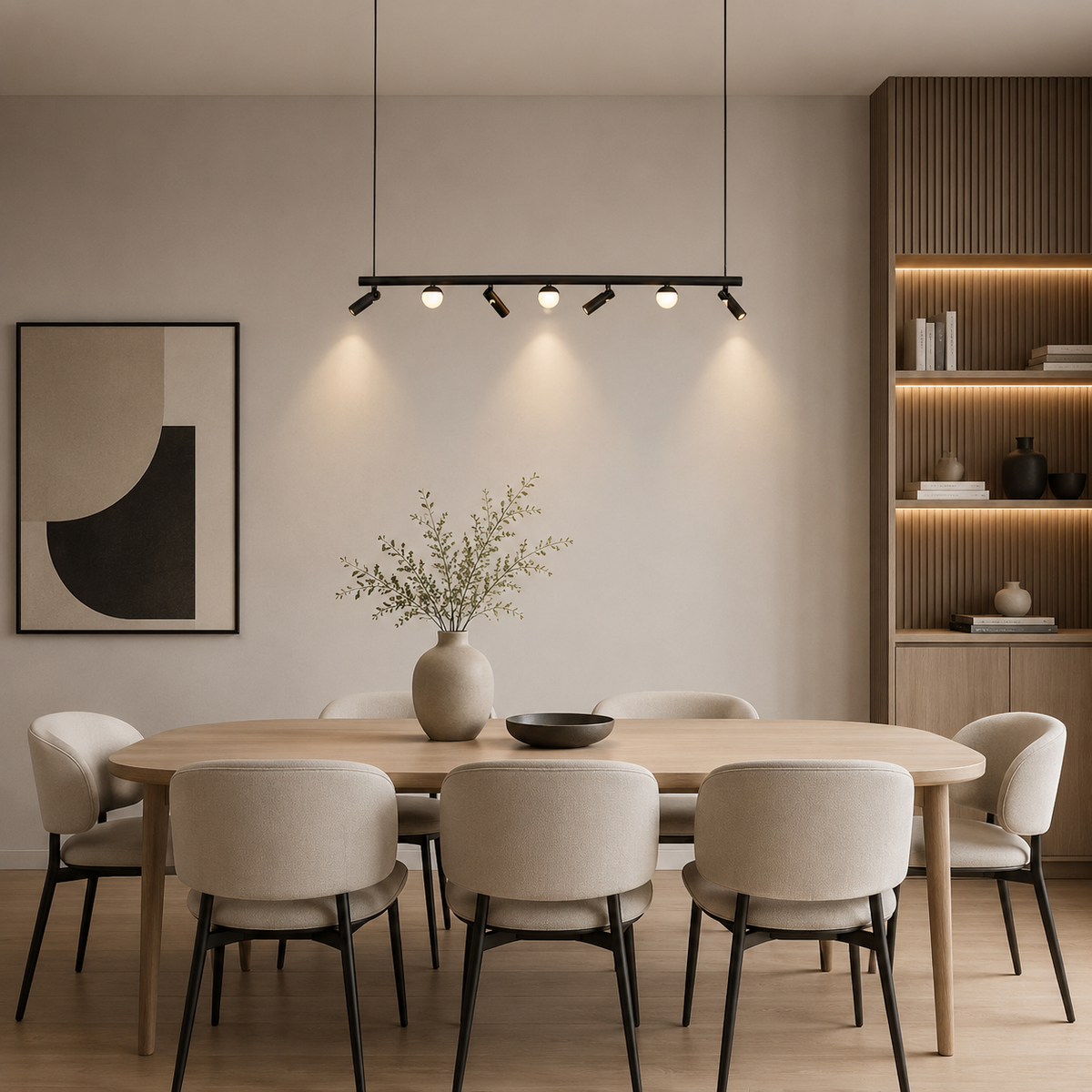 Pendul LED 110cm cu Telecomanda 3 Tipuri de Lumini Negru