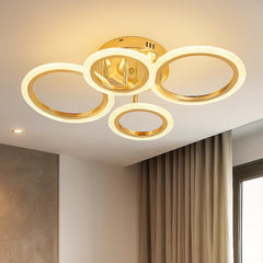 Lustra LED 80W cu Telecomanda Jeni 3 Tipuri de Lumini Auriu
