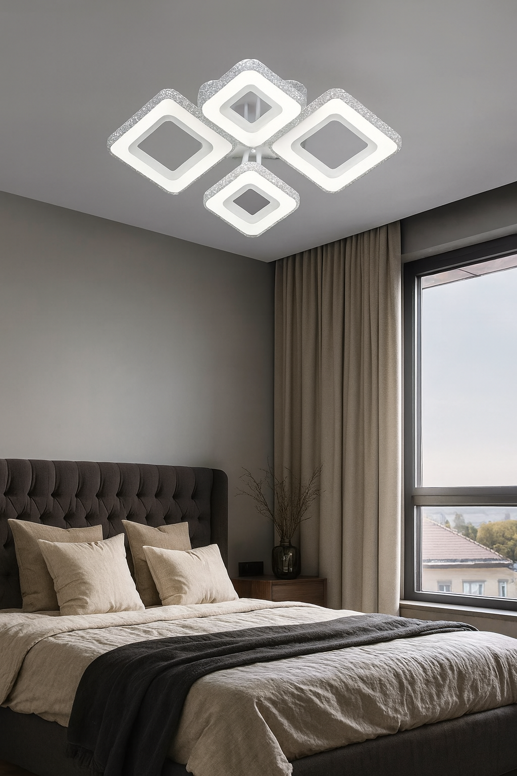 Lustra LED RGB 126W cu Telecomanda Liam 3 Tipuri de Lumini Alb