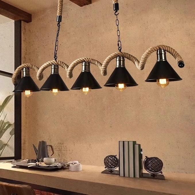 Pendul Rustic 5xE27 Reglabil 100cm