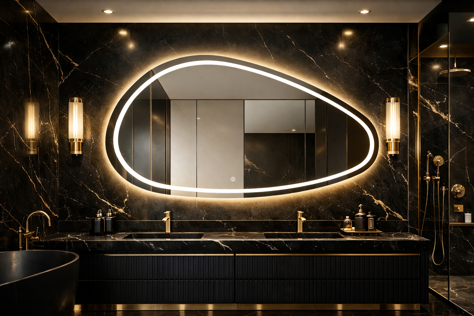 Oglinda LED Premium 160x85cm Touch 3 Culori Luminoase