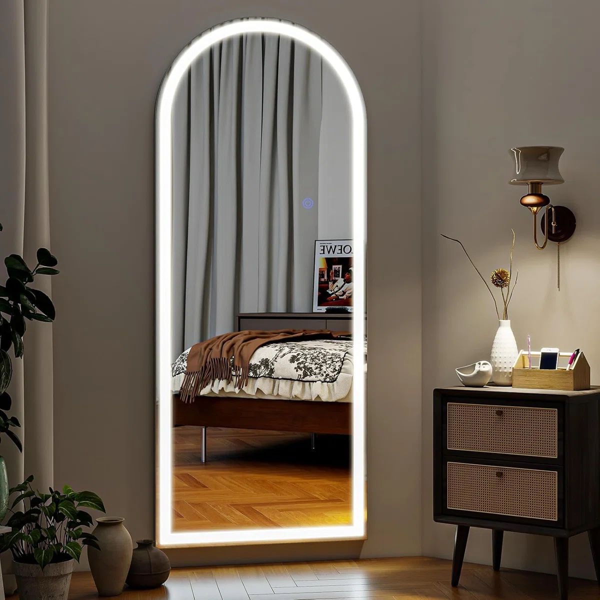 Oglinda LED Premium 70x170cm Touch 3 Culori Luminoase