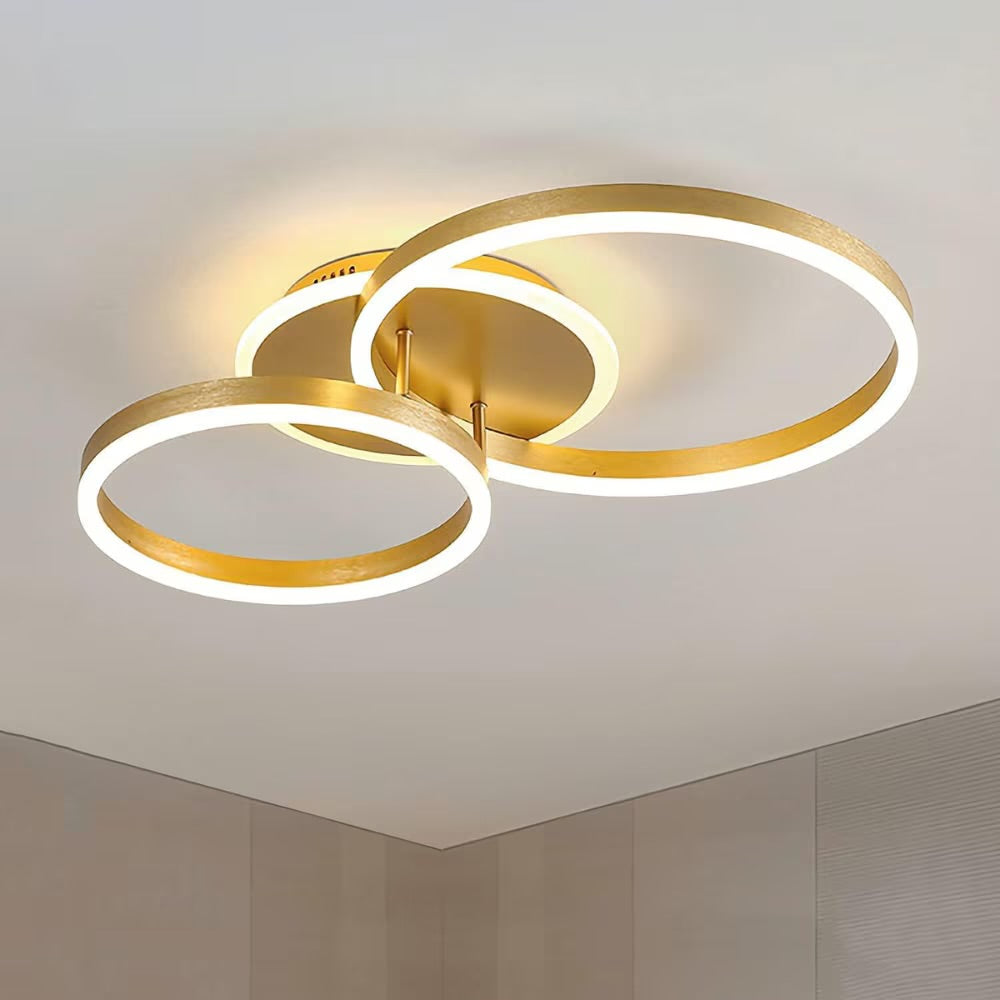 Lustra LED 120W cu Telecomanda Azele 3 Tipuri de Lumini Auriu