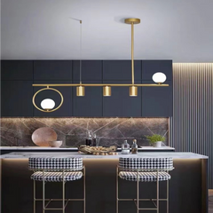Pendul LED+BEC 120cm Urban Lumina Neutra Auriu
