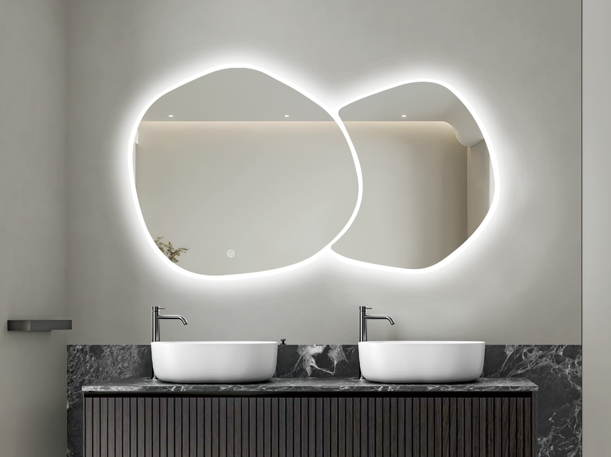 Oglinda LED Premium 140x80cm Touch 3 Culori Luminoase – Sticla Premium 5 mm