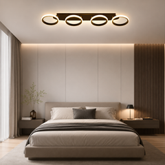 Lustra LED 88W 4 Cercuri Negru