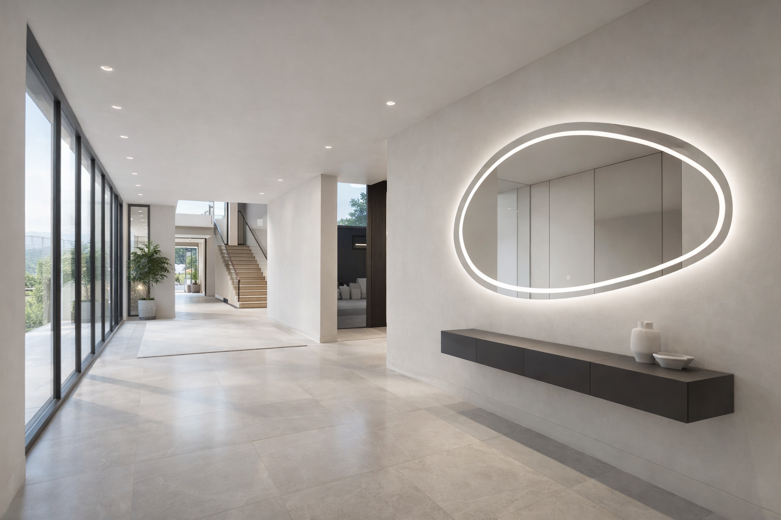 Oglinda LED Premium 160x85cm Touch 3 Culori Luminoase