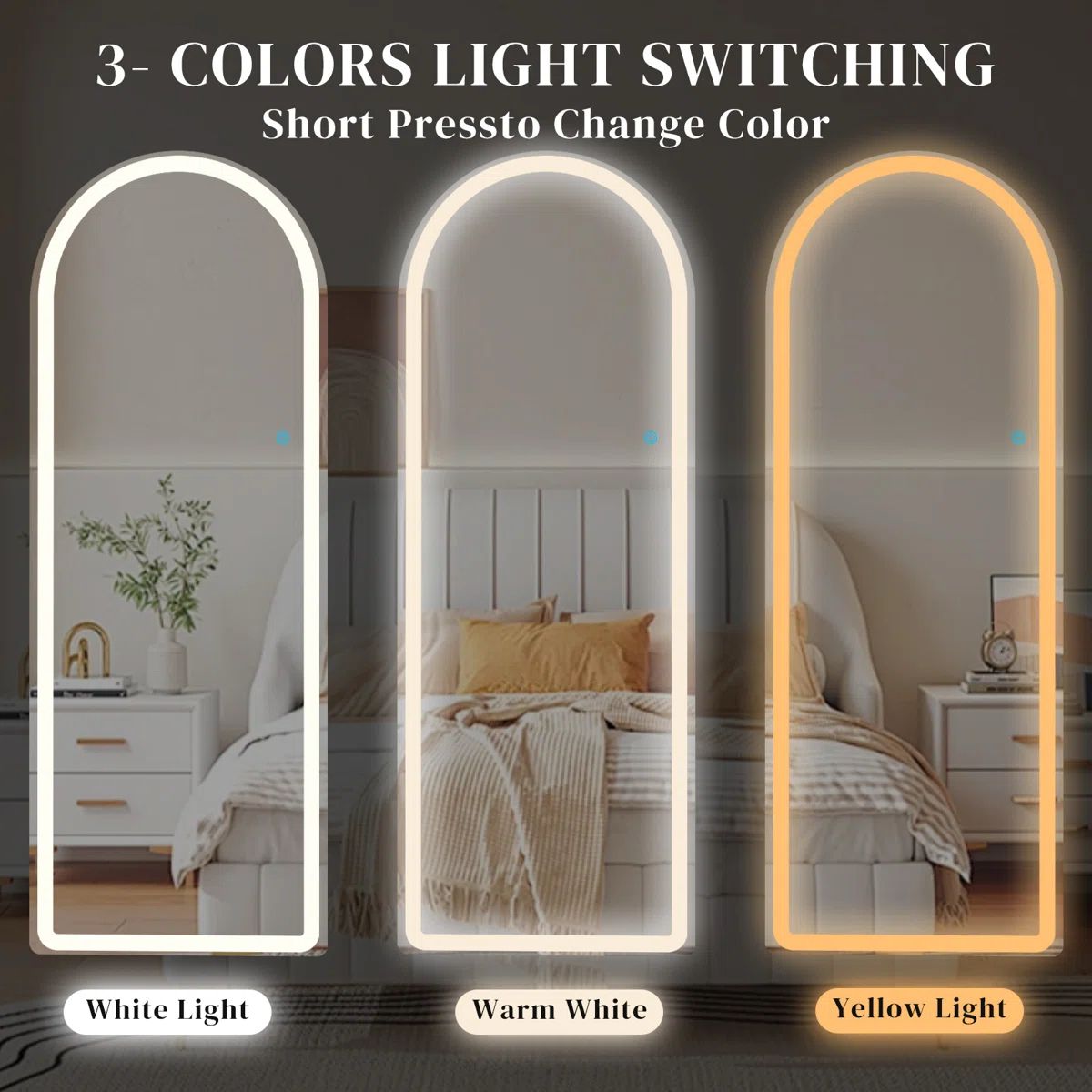 Oglinda LED Premium 70x170cm Touch 3 Culori Luminoase