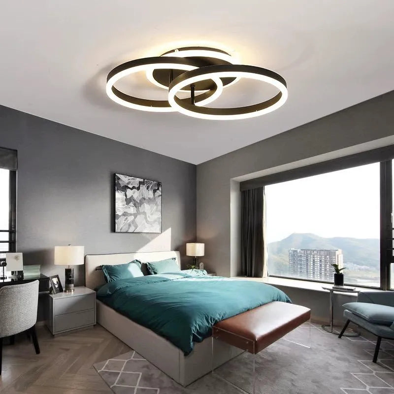 Lustra LED 100W cu Telecomanda Azele 3 Tipuri de Lumini Negru