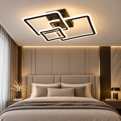 Lustra LED 70cm cu Telecomanda 3 Lumini Negru