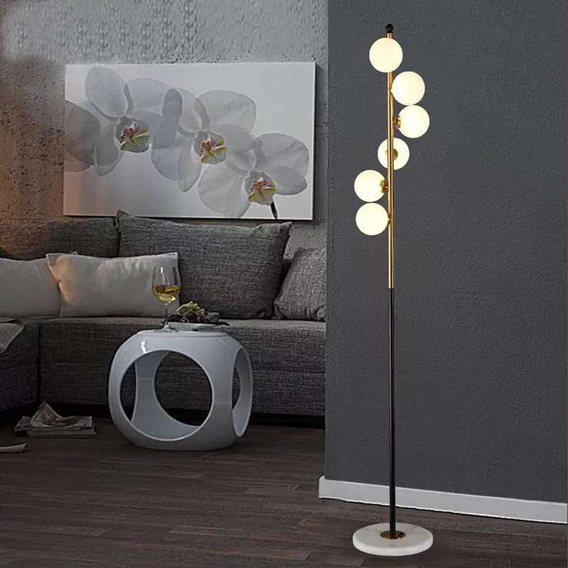 Lampadar Dublin Marmura 6xG4 170cm Auriu