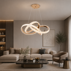 Pendul LED 50cm 157W Stace 3 Tipuri de Lumini Auriu