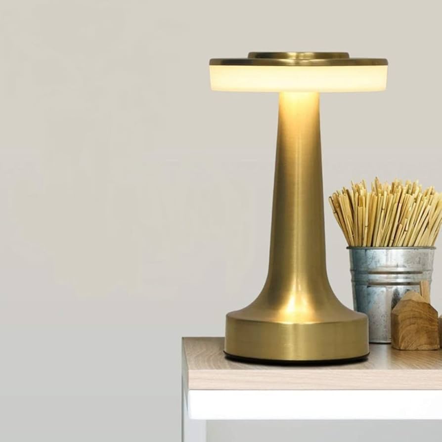 Veioza Touch LED Sinth 3 Tipuri de Lumini 20cm 10W Auriu