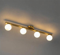 Lustra cu globuri albe 4XG9 68cm Auriu