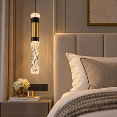Pendul LED cu Sticla 3 Lumini Negru+Auriu
