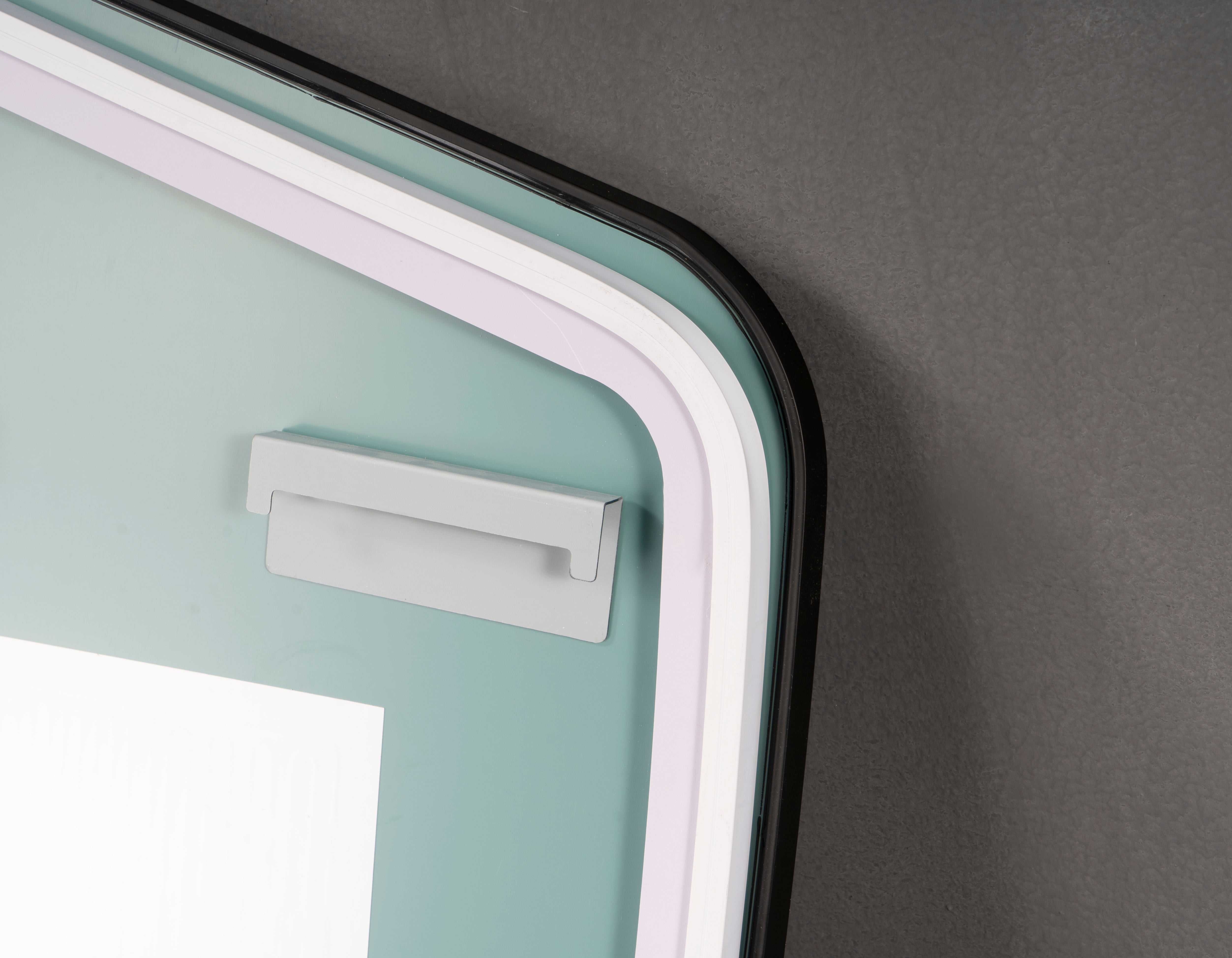 Oglinda LED Rama Neagra 70x110cm Touch 3 Culori Luminoase – Sticla Premium 5 mm