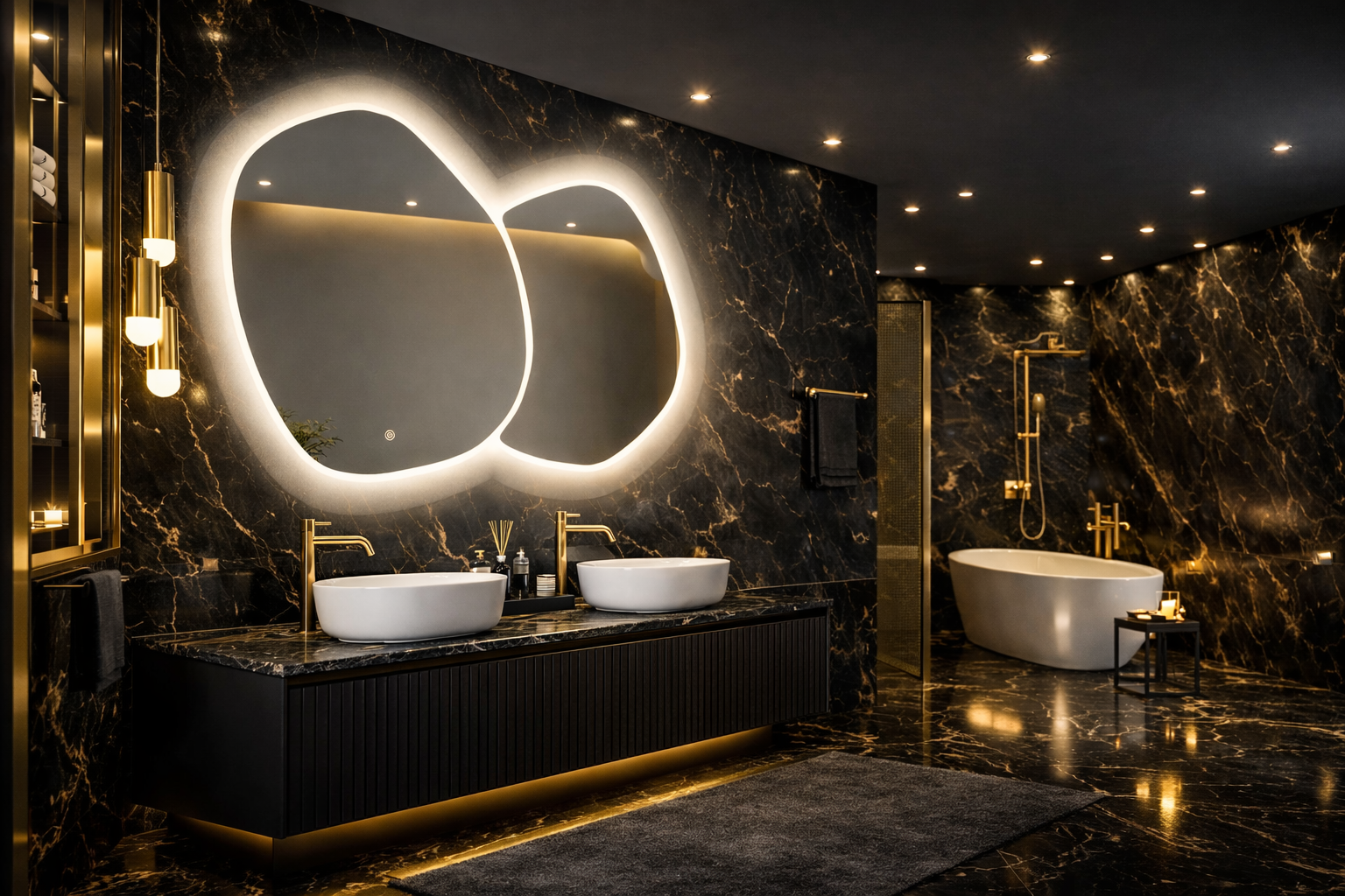 Oglinda LED Premium 140x80cm Touch 3 Culori Luminoase – Sticla Premium 5 mm