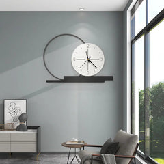 Aplica LED cu Ceas Viena 50cm Negru + Alb