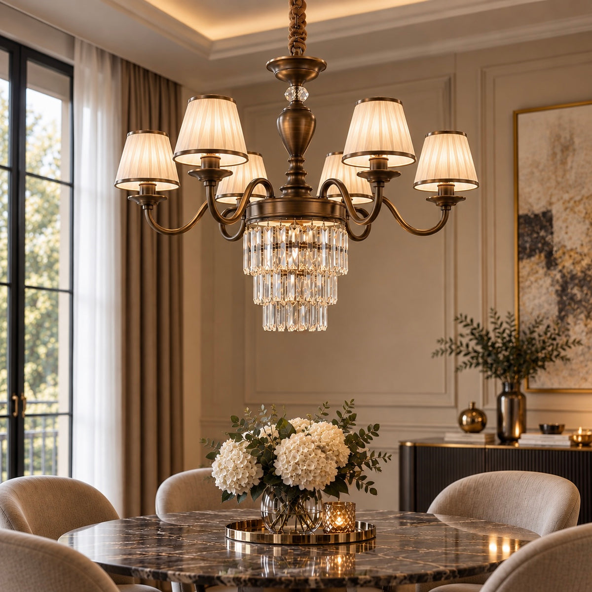 Candelabru Maro Bec+LED cu 6 Brate
