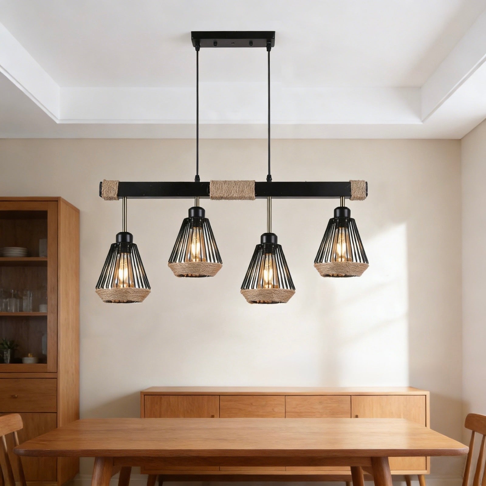 Pendul Rustic 4xE27 Reglabil