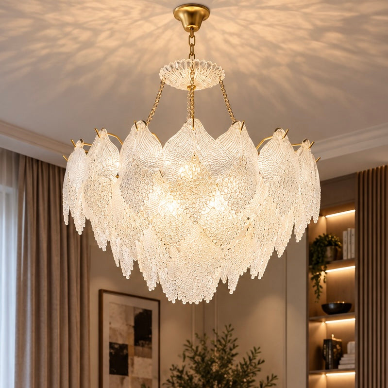 Candelabru Auriu cu Petale Albe Diametru 80cm