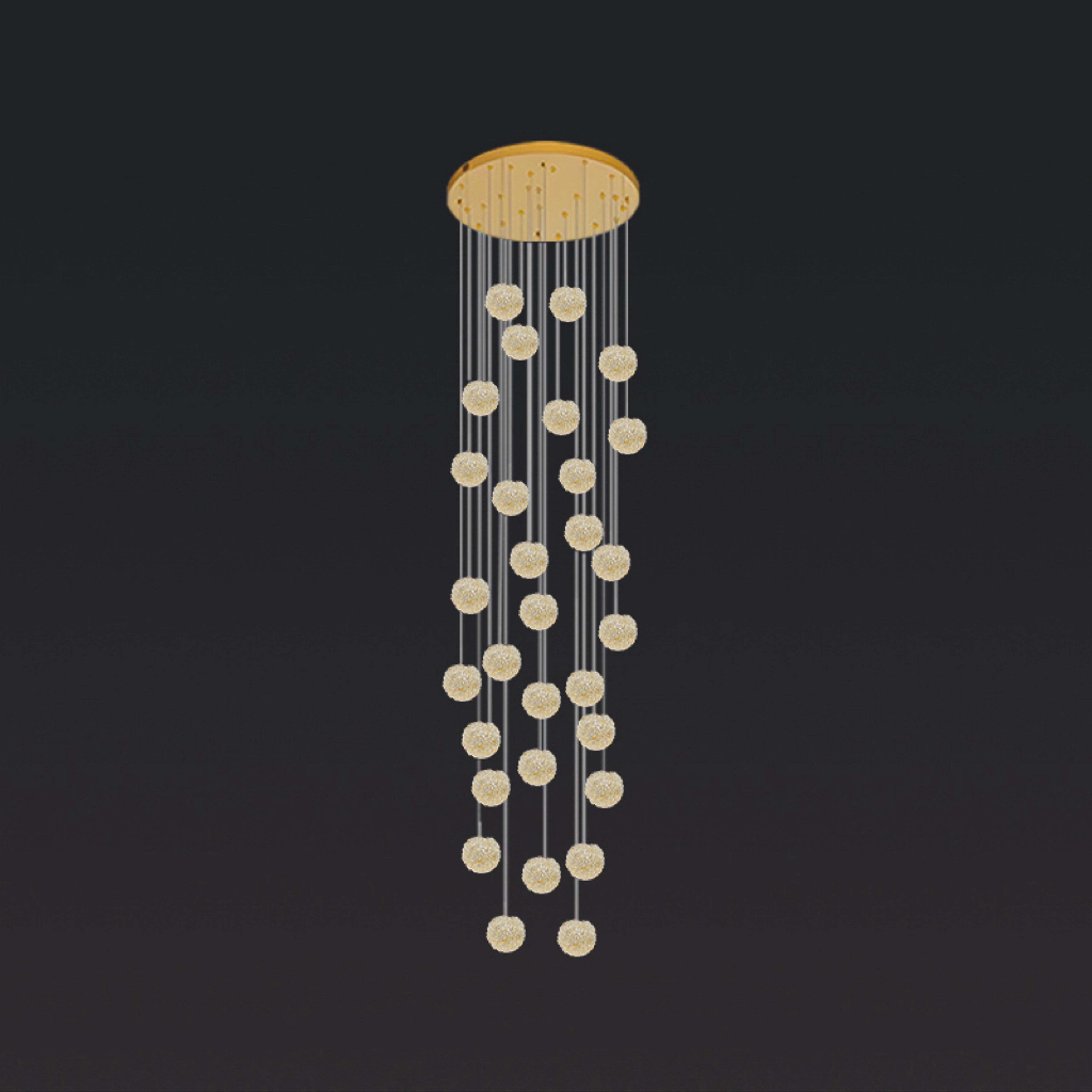Candelabru Glow 30xG9 Diametru 60cm Auriu