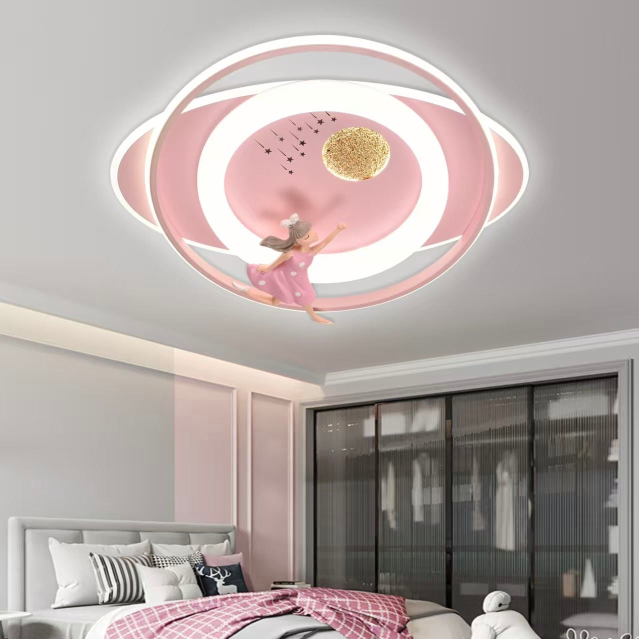 Lustra LED Mimi 114W 50cm cu Telecomanda 3 Tipuri de Lumini