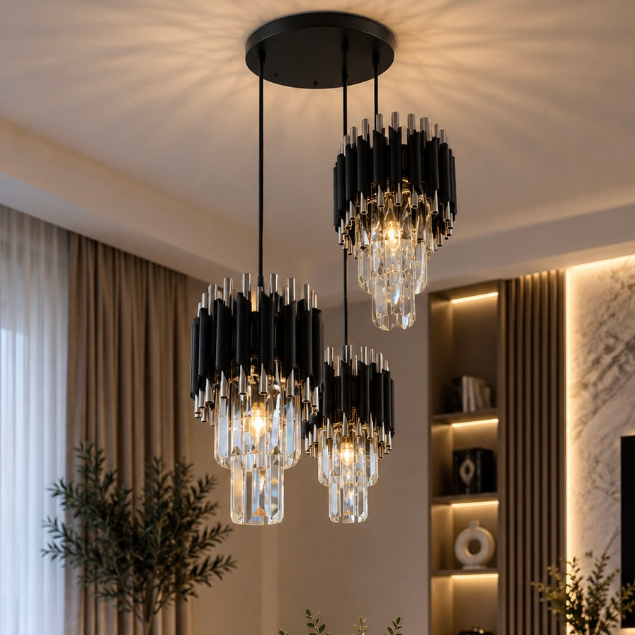 Candelabru cu 3 Pendule Negru