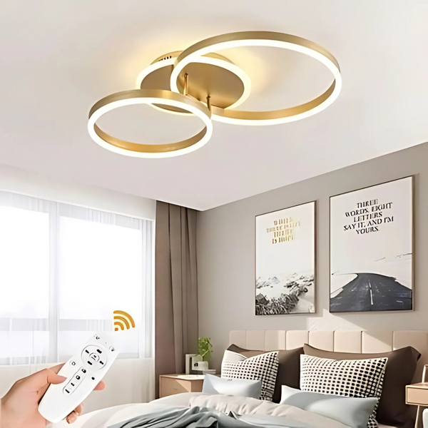 Lustra LED 120W cu Telecomanda Azele 3 Tipuri de Lumini Auriu