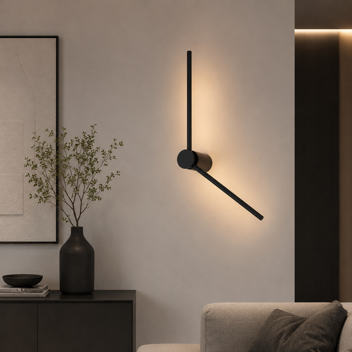 Aplica LED Reglabila 60+44cm 12W Urban 3 Tipuri de Lumini Negru