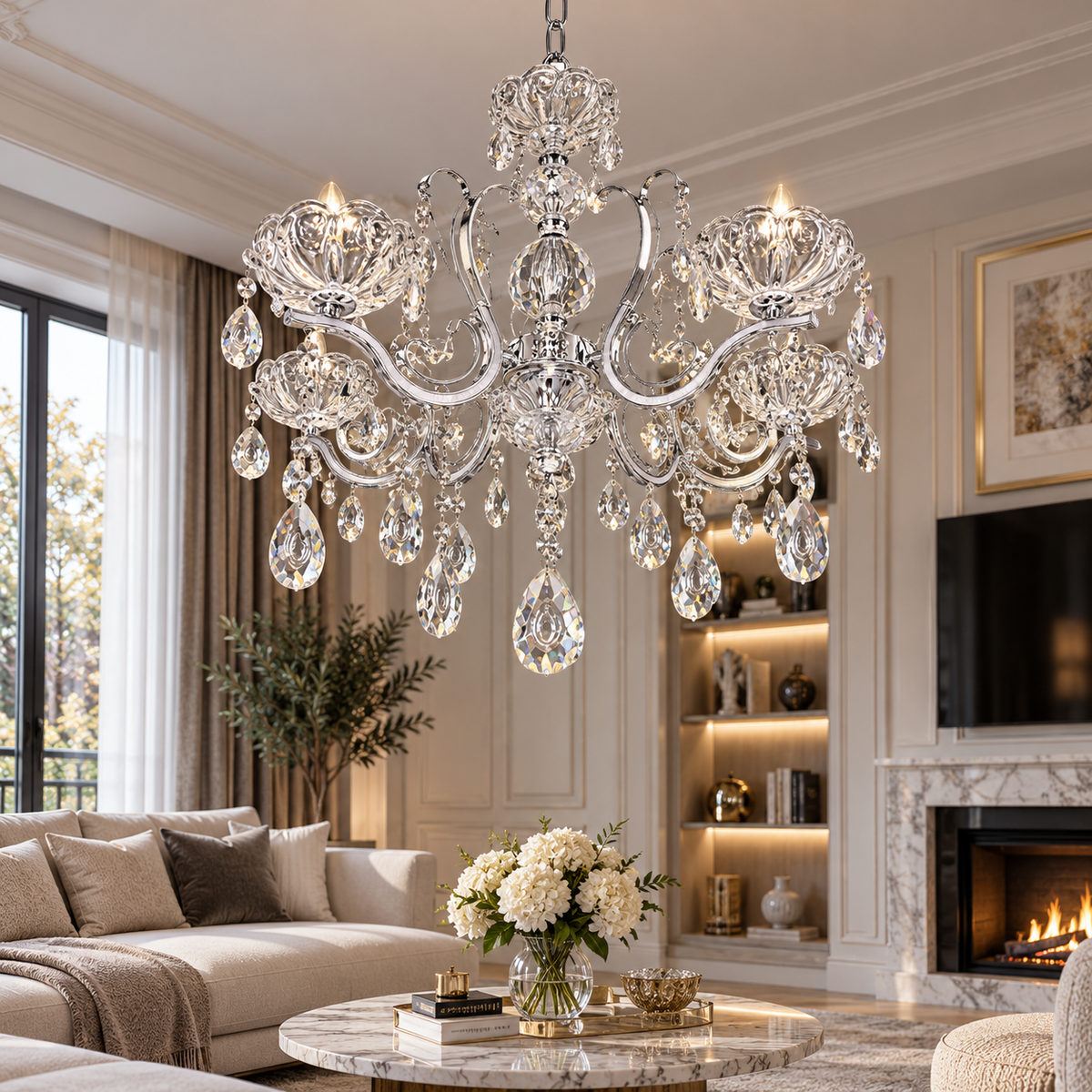 Candelabru Clasic Argintiu cu 3 Brate