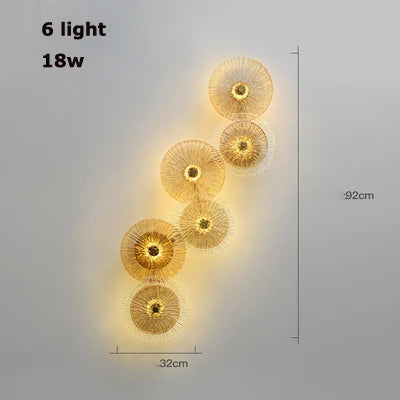 Aplica Crystal LED 92cm Lumina Calda 24W Auriu