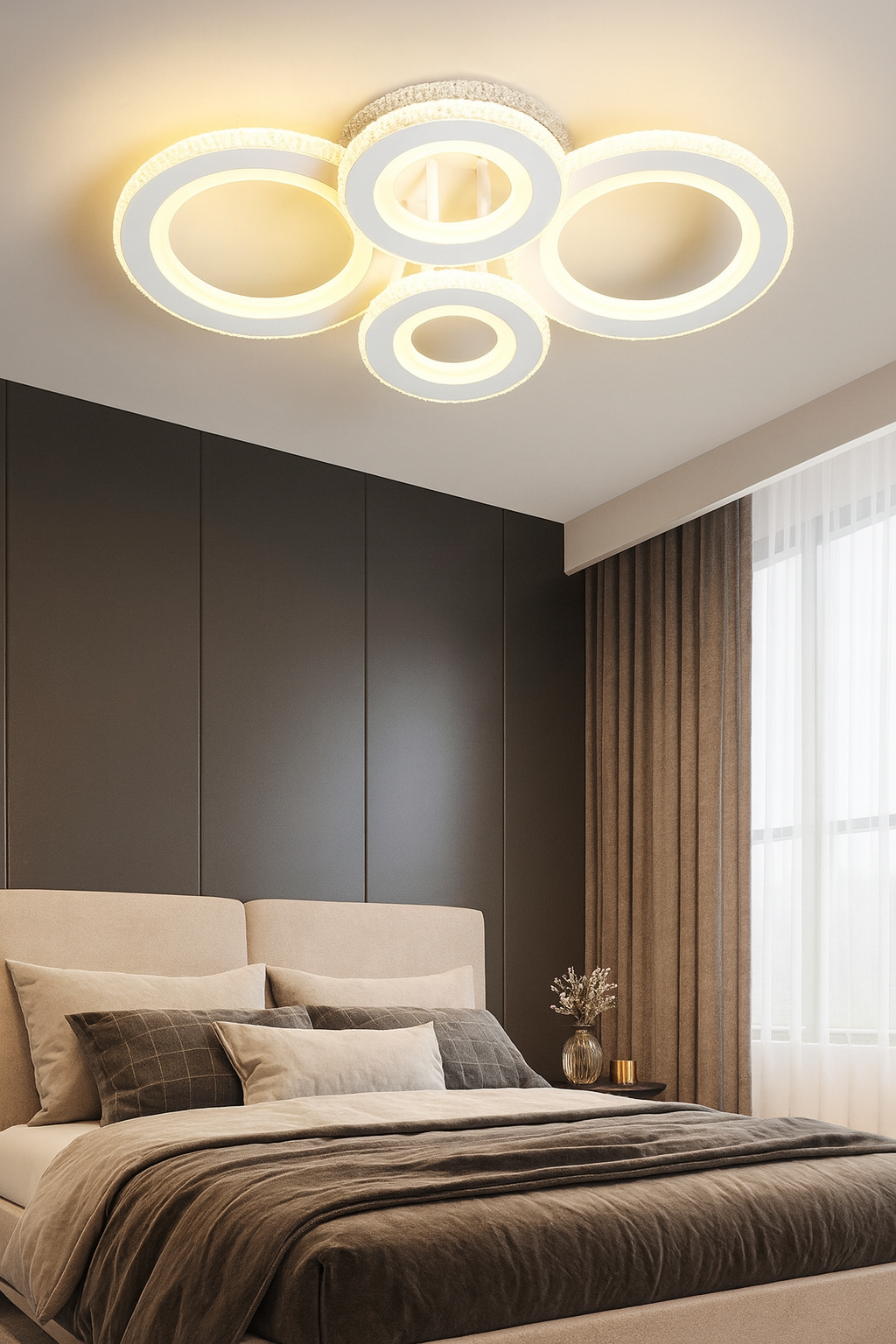 Lustra LED RGB 126W cu Telecomanda Liam 3 Tipuri de Lumini Alb