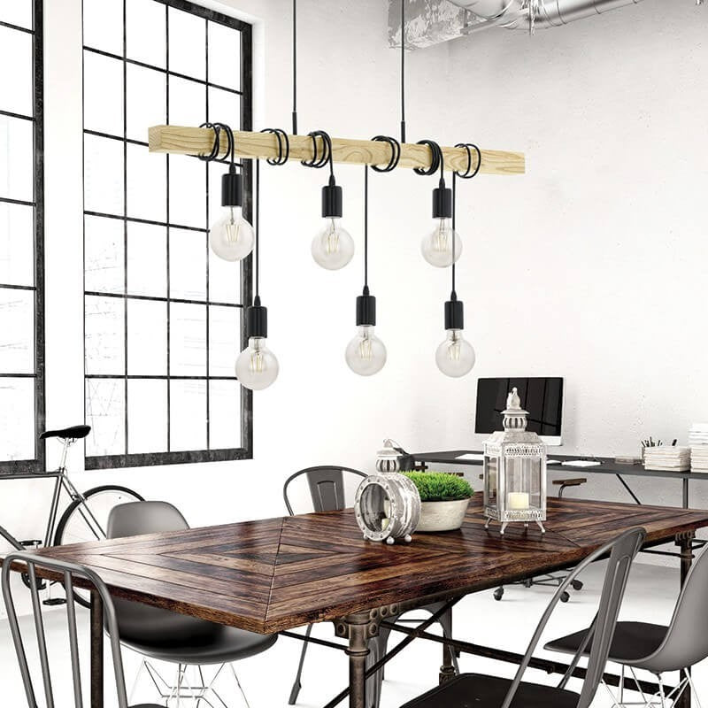 Pendul Rustic Reglabil Eagle 6xE27 80cm