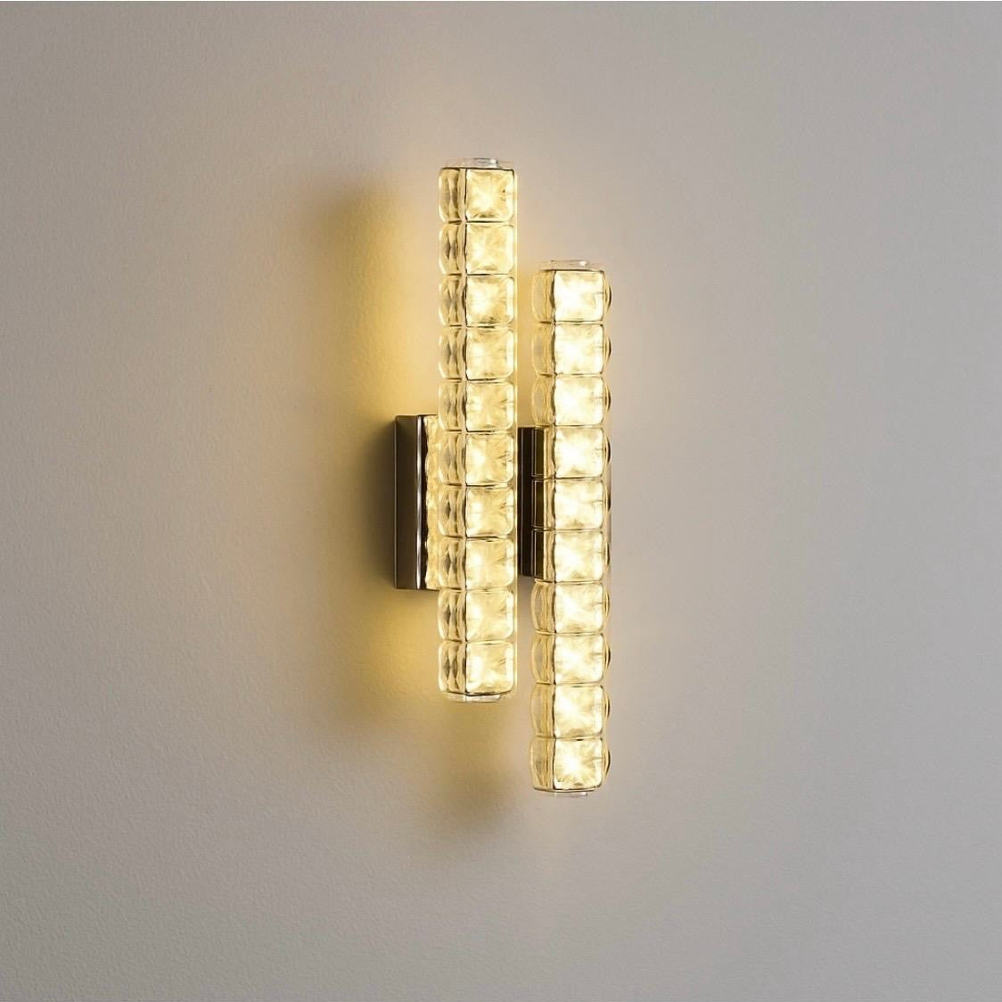 Aplica LED Cristal 25cm 20W Ethan 3 Tipuri de Lumini Argintiu
