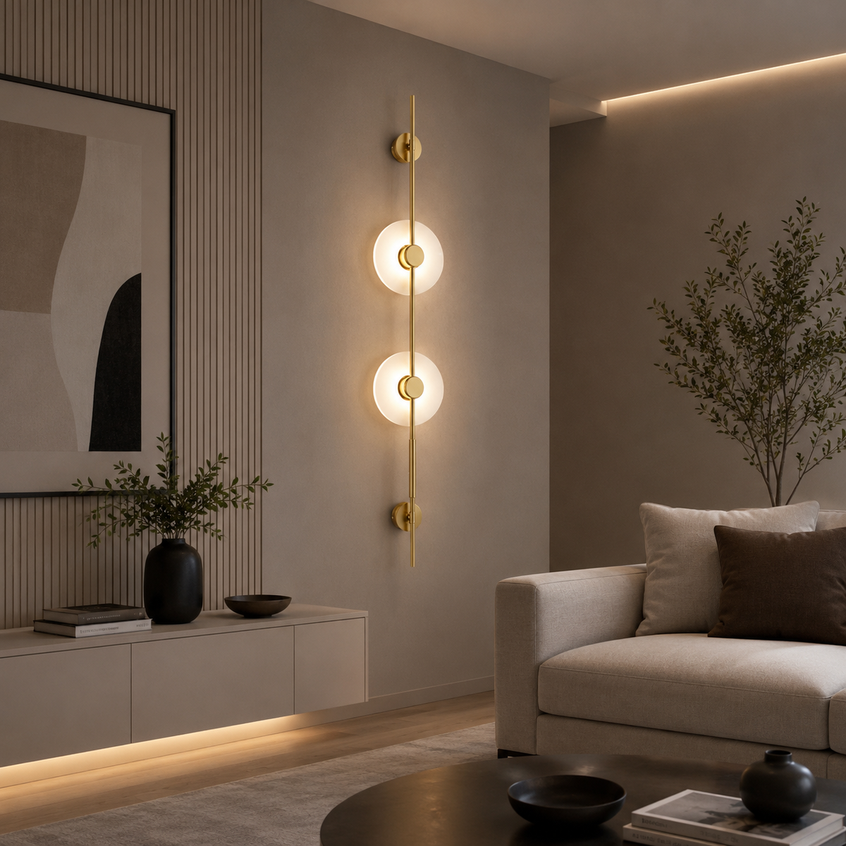 Aplica LED 103cm Rave 3 Tipuri de Lumini Auriu