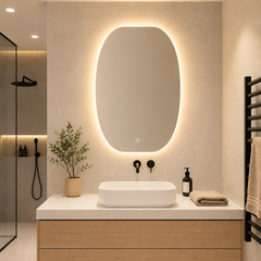 Oglinda LED Premium 58x90cm Touch, 3 Culori Luminoase