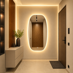 Oglinda LED Premium 58x90cm Touch, 3 Culori Luminoase