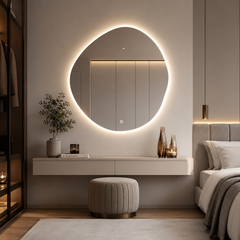 Oglinda LED Premium 80x80cm Touch, 3 Culori Luminoase