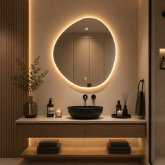 Oglinda LED Premium 80x80cm Touch, 3 Culori Luminoase