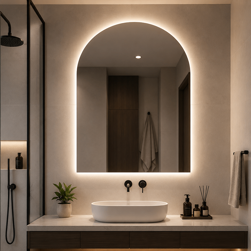 Oglinda LED Premium 75x80cm Touch, 3 Culori Luminoase