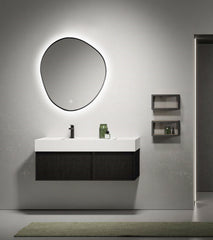 Oglinda LED Premium 70x90cm Touch, 3 Culori Luminoase, Rama Neagra