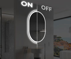 Oglinda LED Premium 70x90cm Touch, Dezaburire, 3 Culori Luminoase