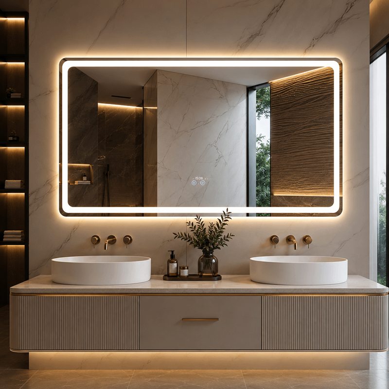 Oglinda LED Premium 150x80cm Touch, Dezaburire, 3 Culori Luminoase