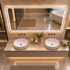 Oglinda LED Premium 150x80cm Touch, Dezaburire, 3 Culori Luminoase