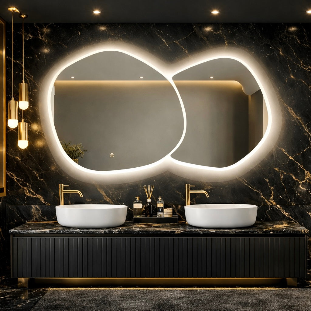 Oglinda LED Premium 140x80cm Touch 3 Culori Luminoase – Sticla Premium 5 mm