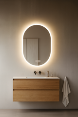 Oglinda LED Smart 70x90cm Senzor Miscare Dezaburire 3 Culori Luminoase Afisaj Ceas & Temperatura – Sticla Premium 5 mm