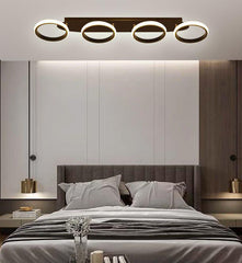 Lustra LED 88W 4 Cercuri Negru