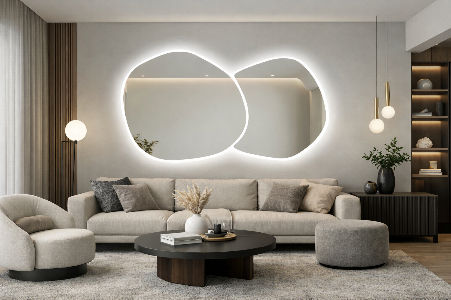Oglinda LED Premium 140x80cm Touch 3 Culori Luminoase – Sticla Premium 5 mm
