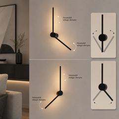 Aplica LED Reglabila 60+44cm 12W Urban 3 Tipuri de Lumini Negru